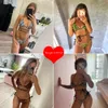 Swimwear féminin 2023 Sexy brésilien Thong Bikini Mujer Bandage Bandage Léopard Swimsuit Micro Set Summer Beachwear Swim Suite 230224