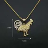 Colares pendentes Colar criativo de animal Moda de titânio de aço de aço masculino Gold shinestones rooster Hip Hop JewelryPenda