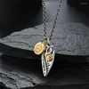 Pendentif Colliers Géométrique Triangle Oiseau Aile Plume Feuille Titane Acier Rétro Hip Hop Haute Qualité Inoxydable Mâle Collier Poli DZ246