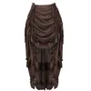 Rokken Steampunk Damesrokken Gothic Onregelmatig Shirring Geplooid Feest Maxi Lange Rok Hoog Laag Kostuums Punk Sexy Korset Grote maten Rood 230223