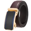 Bälten Fashion Men's Belt Luxury äkta läderbyxa midja bälten manlig designer automatisk blå spänne gåva för män hög kvalitet 130 z0223