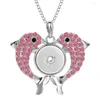 Pendentif Colliers Snap Bouton Bijoux Strass Cristal Poisson Collier Avec Chaînes Pour Femmes Fit 18mm Boutons