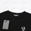 Xinxinbuy Men Designer Tee T Shirt 23ss Paris Sea Wave رسالة أرنب طباعة قصيرة الأكمام من القطن النساء الأبيض Khaki XS-XL