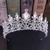 Bruiloft haar sieraden trendy zilveren kleur kristal bruiloft haaraccessoires bruids tiara en kronen vrouwen prinses hoofd sieraden diadeems 230223