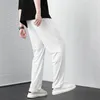 Pantaloni da uomo Moda Estate Tessuto fresco da uomo Baggy Casual Dritto Coreano Streetwear Pantaloni sportivi a gamba larga Pantaloni Bianco Albicocca Grigio