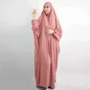 Etniska kläder Hooded Muslim Kvinnor Hijab Klänning Bön plagg Jilbab Abaya Long Khimar Heltäckande Ramadan Klänning Abayas Islamiska Kläder Niqab