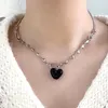 Pendentif Colliers Y2K Bijoux Métal Point Coeur Collier Pour Femmes Mode Vintage Doux Mignon Charme 90s Esthétique Cadeau