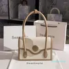 Evening Bags High Quality Brown Color Textured Leather Square Bag 2424 Hand-held Handbag Shoulder Armpit Lady Purse Underarm