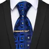 Bow Ties Classic Blue Plaid Men's Tie Sliver Puttie Slips för man bröllop dagligen bär högkvalitativ korbatas para hombre