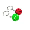 Nyckelringar Ny simulering Mini 3CM Football Key Chain Basketball Tennis Rugby Car Key Ring Ball Gift K5123
