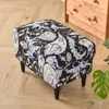 Chair Covers Stretch Print Square Stool Cover Elastic Ottoman Soft Living Room Footrest Suitable For Home El Kitchen Bedroom