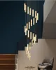 Moderne luxe gouden zilveren led Crystal kroonluchter Noordse duplex gebouw Spiral Trap Kroonluchter eetkamer kunst kroonluchter kroonluchter