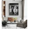 Peintures Lama Noir et Blanc Mur Enfants Chambre Décor Alpaga Affiche Toile Art Peinture Animal Prints Mur Art Pépinière Décoratif Woo