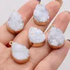 Charms 1PC Natural Stone Agate Crystal Bud White WaterDrop Pendant For Jewelry MakingDIY Necklace Earrings Accessories Gift Party Decor