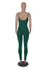 Designer Ribbed Jumpsuits Summer Women Spaghetti Stems Rompers V Neck Bodycon Jumpsuits Casual Solid One Piece Outfits Bulk Wholesale 9332