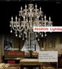 Ljuskronor XL 36 PCS antik Cognac Crystal LED EL Lighting Bohemian E14 Candle Light Fixtures Living Room Shop Case Lamp