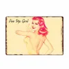 Pin Up Girls Vintage Metal Tin Sign Affiche Sexy Lady Tin Signs American Art Peinture Café Pub Bar Club Casino Mur Décoration Man Cave Home Decor Taille 30X20CM w01