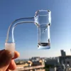 Chiodi Banger al quarzo con fondo tondo incorporato con bordo smussato a fumo pieno con 2 fori per spinner 10mm 14mm 18mm Giunti maschio femmina per bong in vetro