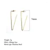 Hoop Earrings Wholesale Gold Color Hollow Opened Triangle Stainless Steel Punk Cool Fashion Jewelry Gift For Women Men