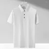 Hommes t-shirts homme été séchage rapide mercerisé T-shirt garçons respirant à manches courtes boutonné tenue de bureau Polo chemise de grande taille 4xl