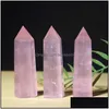 Cadeaux artisanaux et artisanat Home Garden Natural Rose Quartz Crystal Tower Mineral Chakra Healing Wandsreiki Energy Sto Dhssi