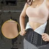 Shapers femininos cinto de suor preto para perder peso mulher pós-parto cintura trainer emagrecimento bainha plana barriga gordura sauna queima cinto