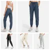 LL Womens Casual Pants Lättvikts träning Outdoor Athletic Track Travel Lounge Joggerfickor