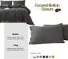 Bedding Sets Simple&Opulence Linen Set 3Pcs Natural Flax Breathable King Size With Coconut Button Pillowcase Duvet Cover Sheet