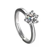 six-claw imitation diamond ring for women simple fashion couple proposal wedding opening ring