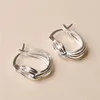Hoopörhängen Silvology äkta 925 Sterling Silver Handmased Tie A Knot For Women Openwork Korea Designer Fine Jewelry