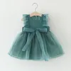 Fille robes 2023 bébé vêtements maille princesse Tutu robe filles fête sans manches été vêtements pour enfants 0-3y