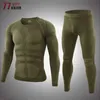 Men's Tracksuits Seamless tight tactical thermal underwear suit Men's outdoor sports ventilation training bicycle thermal wool underwear Z0224