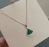 2023 Quality Charm Pendant Necklace with Diamond and Nature Shell Beads Malachite Have Box Stamp PS3580 L