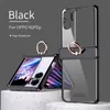 Custodia per telefono con fibbia ad anello per OPPO Find N2 Flip Clear Glass Cerniera magnetica Scocca pieghevole elettrolitica