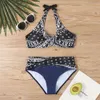 Kvinnors badkläder Kvinnor Plus Size Beachwear Swim Bathing Suit Två stycken Bikini Set Baddräkter Tankinis Flower Printed Beach 230224