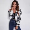 Damenjacken Vintage Turn-Down-Kragen Plaid Jacke Mantel Frauen Herbst Winter Lose Hip Hop Dame Casual Streetwear Oberbekleidung Weibliche Top