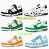 With Box Luxury Designer Flat Casual shoes for men womens Platform Fashion cowhide leather shoes Blue Green Black White Panda Sneakers Trainers Low-top shoes