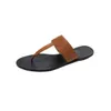 New Luxury Slippers Flip-flops Designer leather Thong Sandals double letter metal label fashion classic flats summer beach indoor classic slippery sandals