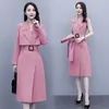 Work Dresses Women's Elegant Office Suit 2023 Autumn Fashion Dress Tops Coat Jacket Blazer Two Piece Set Korean Suspender Clothes