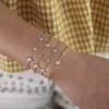 Lien chaîne 2019 cadeau de noël nouveaux bijoux étincelants bling cz étoile starburst charme lien chaîne bracelet mode G230222