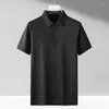 Hommes t-shirts homme été séchage rapide mercerisé T-shirt garçons respirant à manches courtes boutonné tenue de bureau Polo chemise de grande taille 4xl