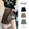 Short skirt Women's girls high waist Plain mini pleated skirt school uniform skating tennis skirt mini short street skirt city puff hem skirt mini skirt