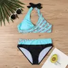 Kvinnors badkläder Kvinnor Plus Size Beachwear Swim Bathing Suit Två stycken Bikini Set Baddräkter Tankinis Flower Printed Beach 230224