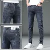 Jeans masculin printemps automne en denim poli lavé mâle extensible gris coréen moréen luxe slim work porter des vêtements masculins hip-hop pa297y