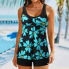 Women's Swimwear 2023 Women's Split Swimsuit Butterfly Print Skirt Tankini Two Piece Set