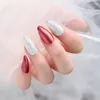 Falska naglar Metallokrom Polariserad ljus Laser Glitter Fake Gorgeous Nail Art Seamless Demongable Press On Colorful Tips