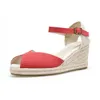 Sandali Espadrillas con zeppa da donna 2022 Sapato Feminino Vendita di canapa 6 cm Sandali aperti casual Sapatos Mulher Sandalias Mujer Elastico Z0224