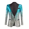 Abiti da uomo LUCLESAM Blazer con paillettes sfumate da uomo 2023 Autunno e inverno Abito da uomo Performance Host Emcee Dress Costume Cappotti da uomo