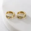 Hoop Earrings Mafisar Fashion Gold Plated Zircon Flower Geometric Metal Circle Mini Round For Women's Daily Wear
