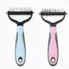 Animaux de compagnie outils de beauté coupe-noeud de fourrure chien toilettage outil de rejet Pet chat épilation peigne brosse Double face produits pour animaux de compagnie 0224